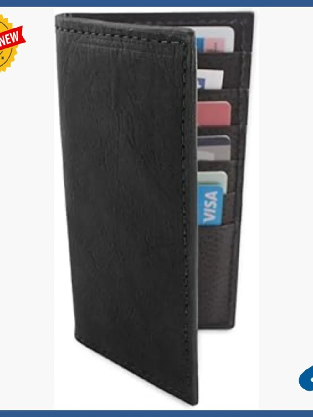 Genuine Buffalo Bison Leather Long Checkbook Wallet Slim Profile RFID Protected
